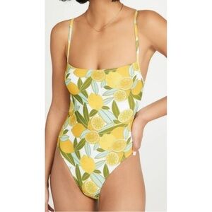 NWT Andrea Iyamah Sari One Piece Bathing Suit Lemon Print Swimsuit Size XS